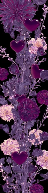 Free purple bookmark featuring gathered plants with flowers